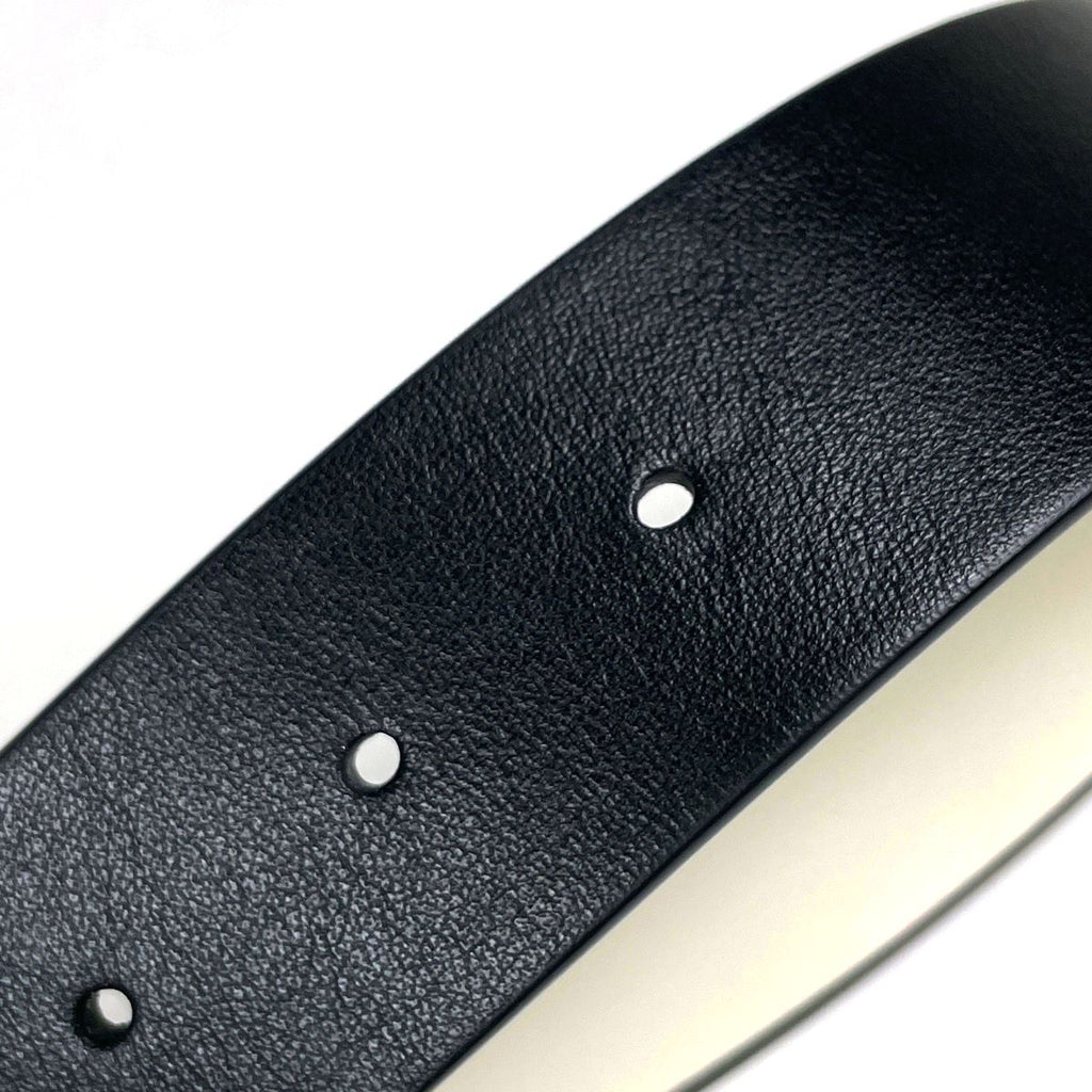 Dior 30 Montaigne Reversible Belt Leather Black White — view 4