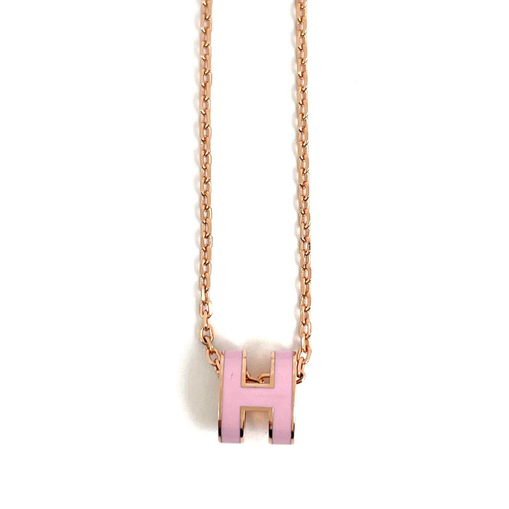 Hermes Mini Pop H Pendant Metal Pink — view 2