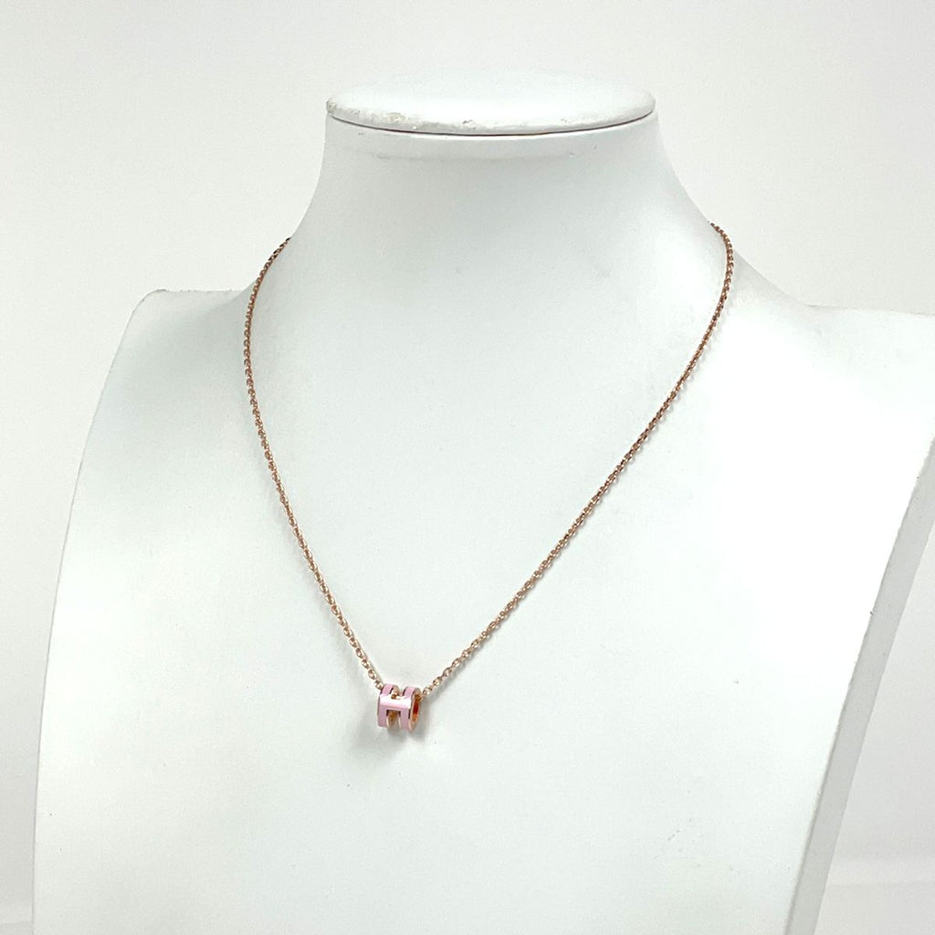 Hermes Mini Pop H Pendant Metal Pink — view 5