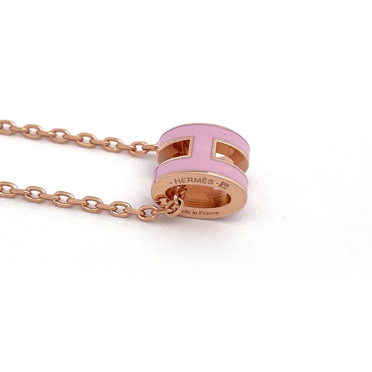 Hermes Mini Pop H Pendant Metal Pink — view 3