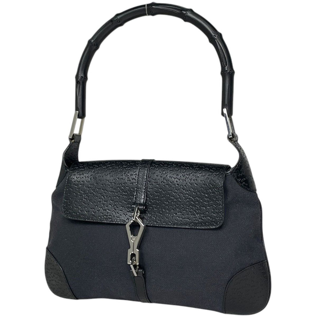 Gucci Handbag Bamboo Canvas Black