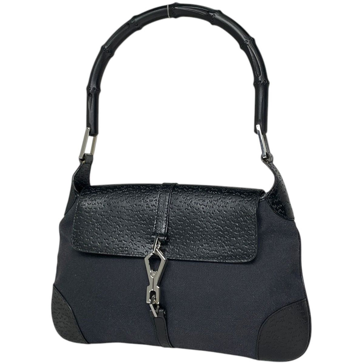 Gucci Handbag Bamboo Canvas Black