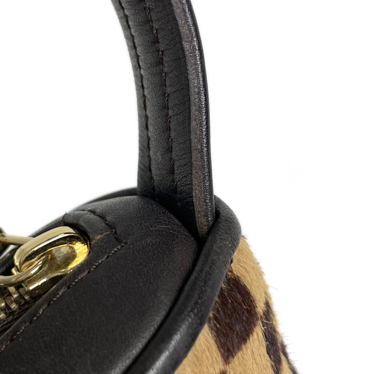 Louis Vuitton Tiger Handbag Calf Hair Damier Sauvage Brown — view 5