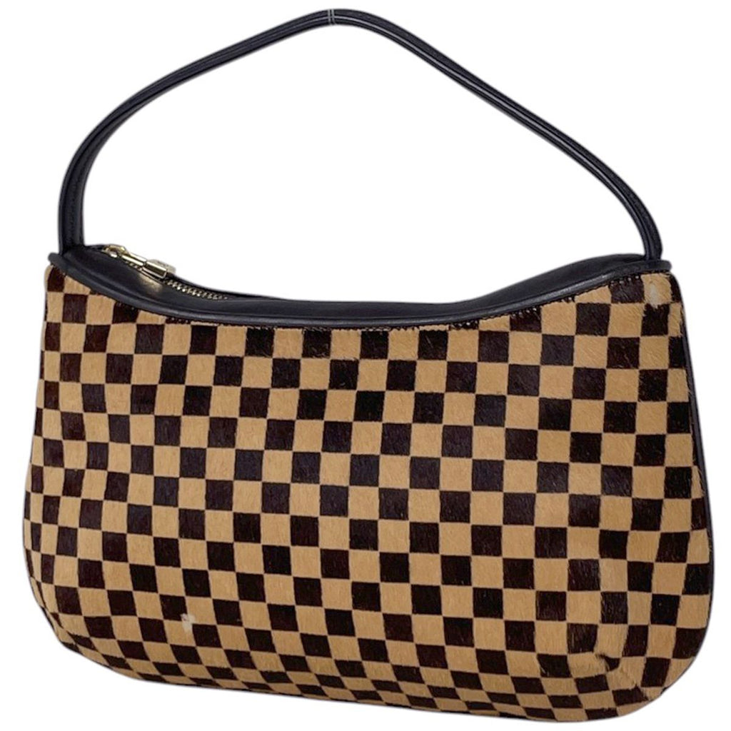 Louis Vuitton Tiger Handbag Calf Hair Damier Sauvage Brown
