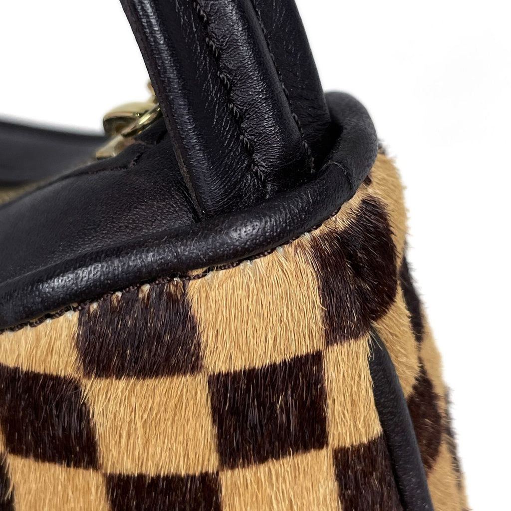 Louis Vuitton Tiger Handbag Calf Hair Damier Sauvage Brown — view 4