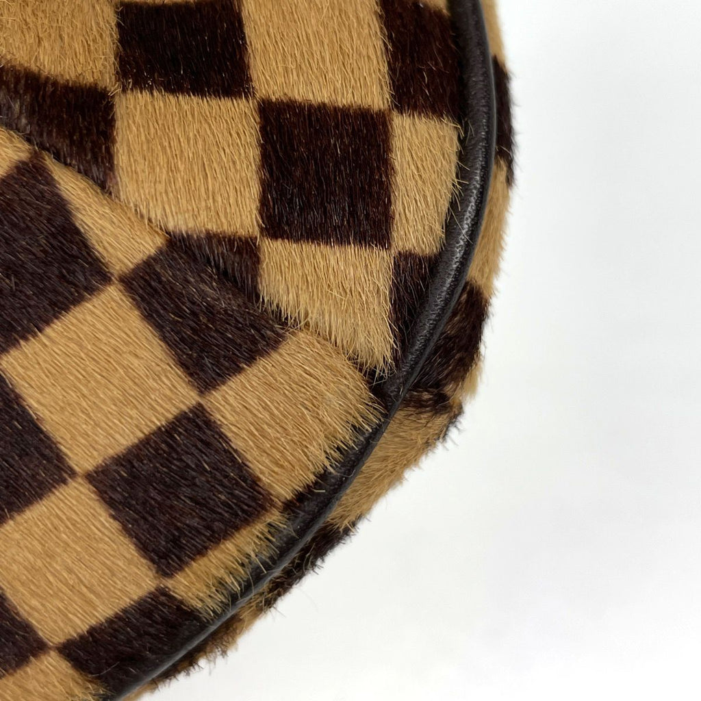 Louis Vuitton Tiger Handbag Calf Hair Damier Sauvage Brown — view 3