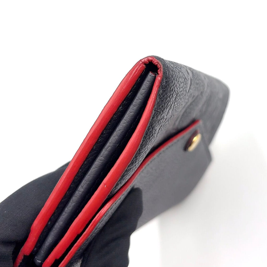 Louis Vuitton Portefeuille Sarah Monogram Empreinte Marine Rouge Leather Navy — view 5
