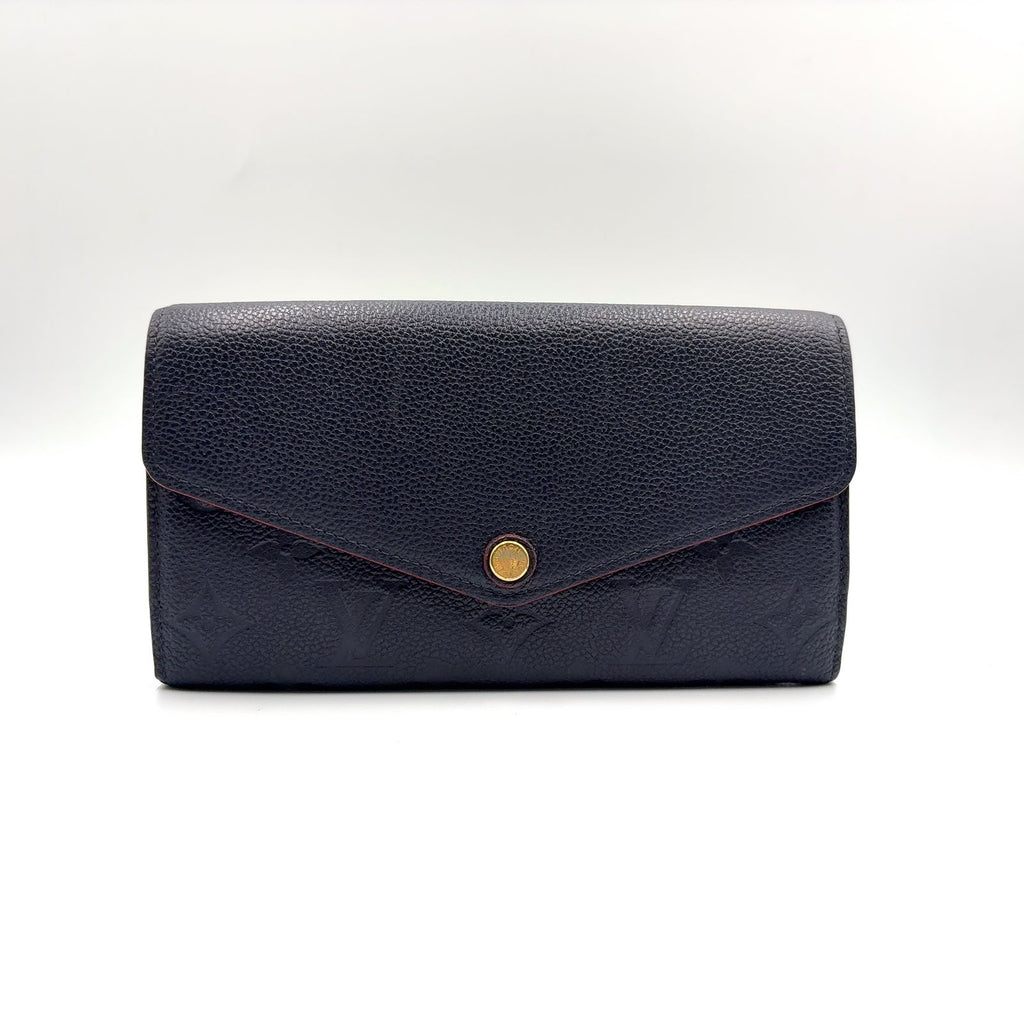 Louis Vuitton Portefeuille Sarah Monogram Empreinte Marine Rouge Leather Navy