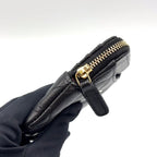 Chanel CC Logo Quilted Coin Purse Caviar Leather Black Wallet Gold — view 7