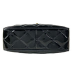 Chanel Shoulder Bag Quilted Black Gold Chain Flap Pocket Leather — view 5