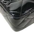 Chanel Shoulder Bag Quilted Black Gold Chain Flap Pocket Leather — view 7