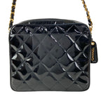 Chanel Shoulder Bag Quilted Black Gold Chain Flap Pocket Leather — view 3