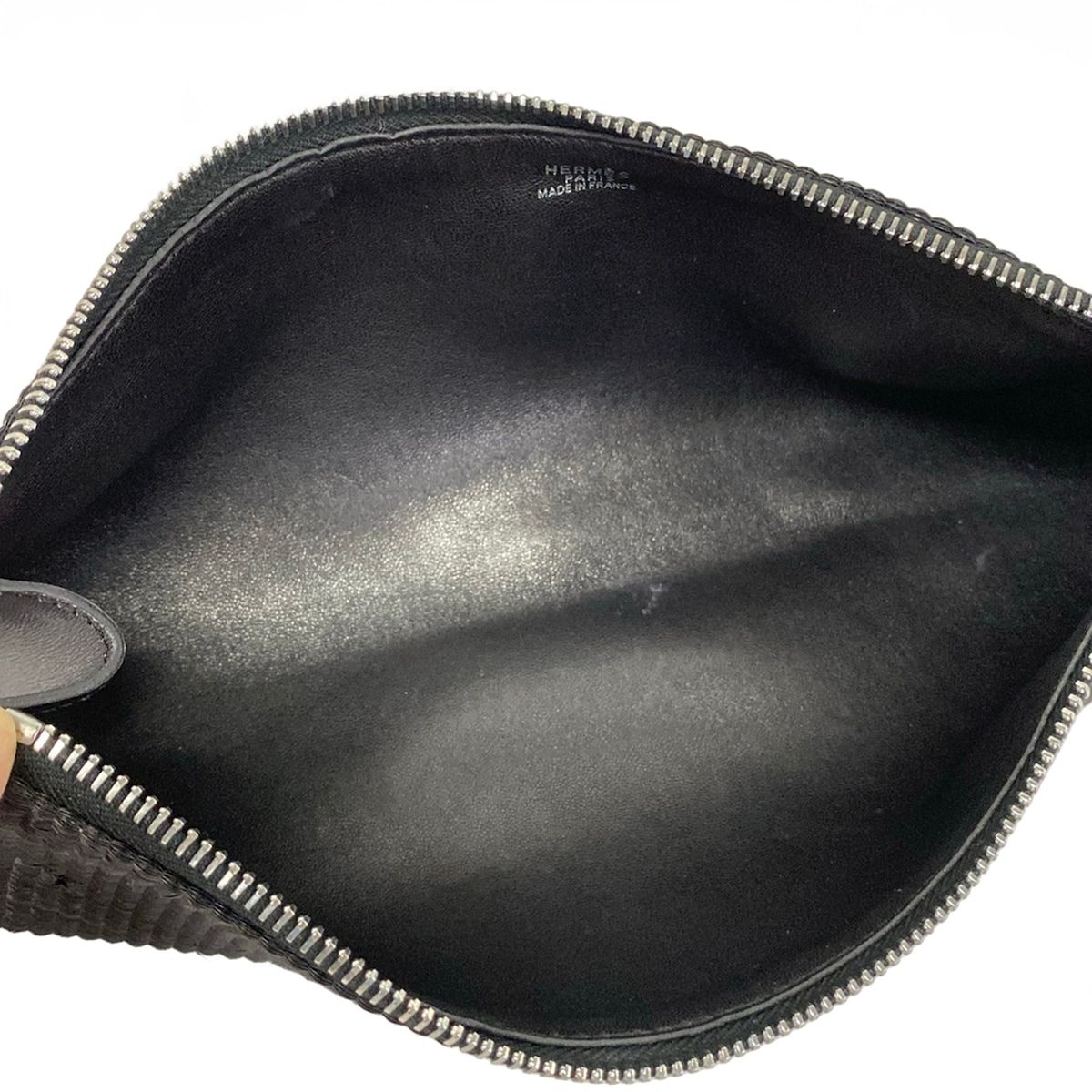 Hermes Pouch Black Yaw Included Leather — view 4