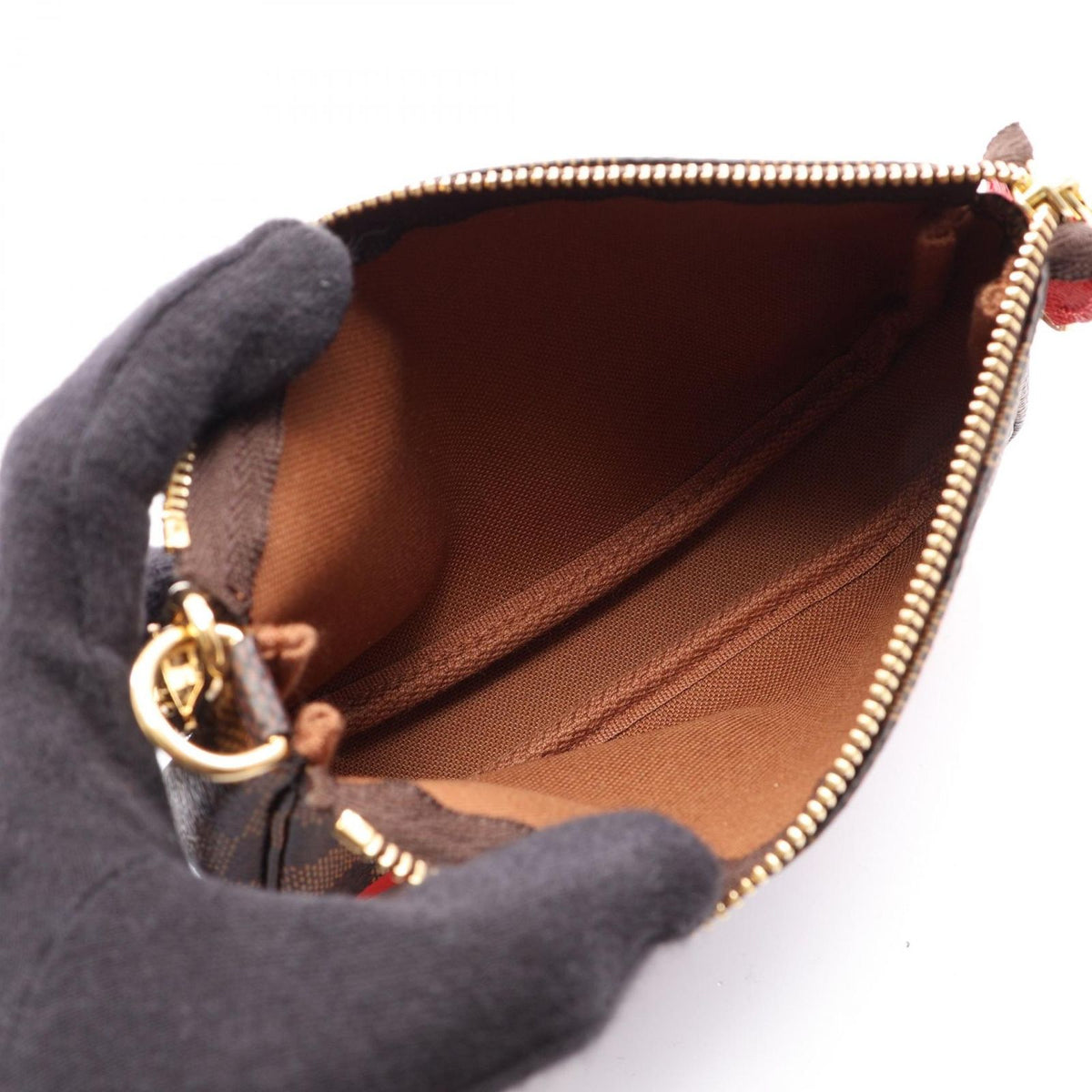 Louis Vuitton Handbag Mini Pochette Accessoires Damier Ebene Leather — view 3