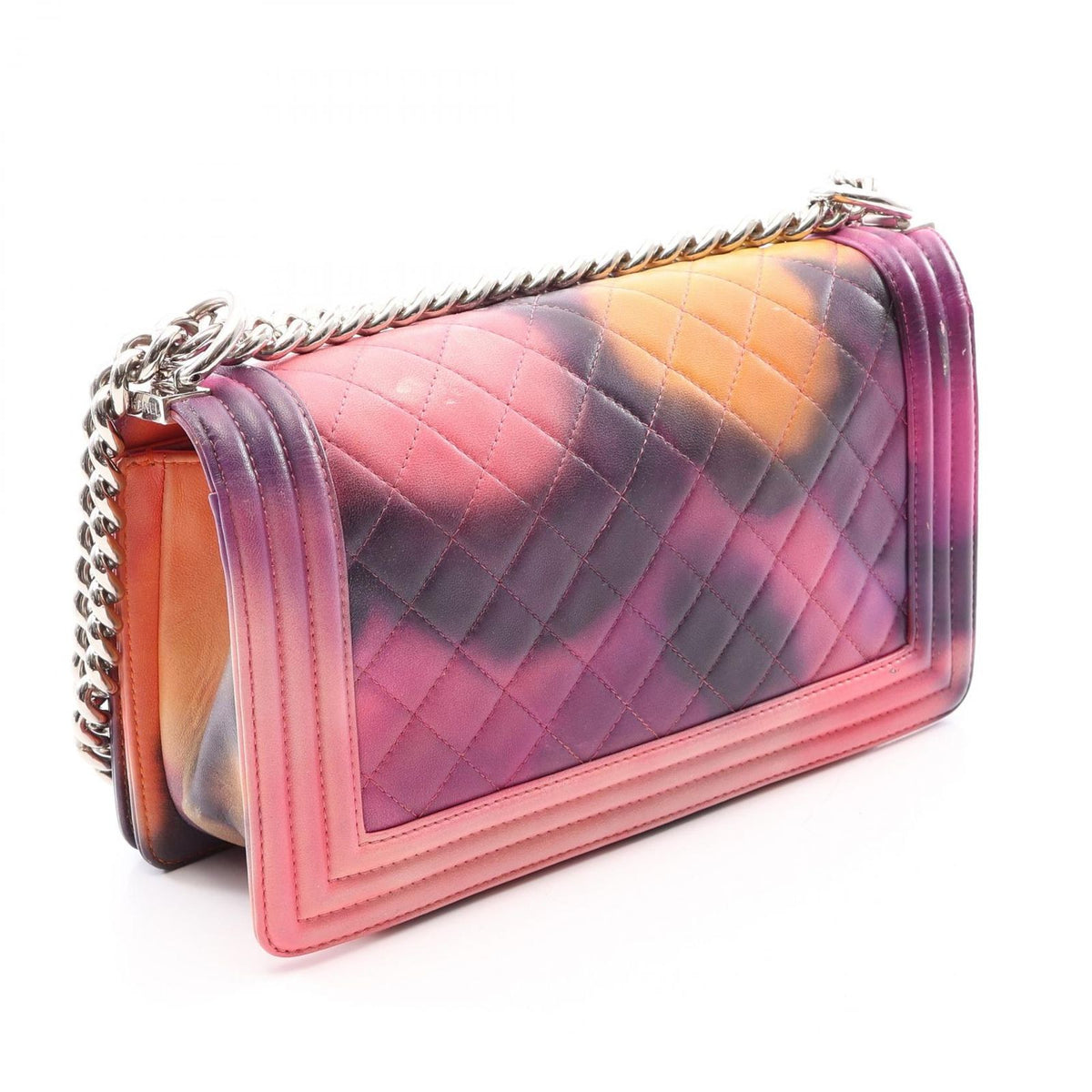 Chanel Shoulder Bag Boy Pink Leather Chain — view 2