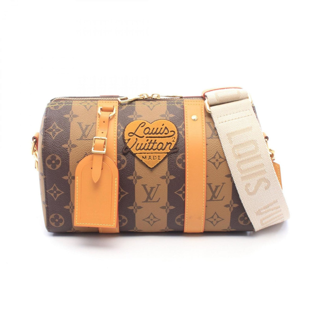 Louis Vuitton Shoulder Bag NIGO City Keepall Monogram Stripe LV Squared Leather