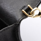 Prada Shoulder Bag Saffiano Triangle Logo Black Leather Mini — view 7