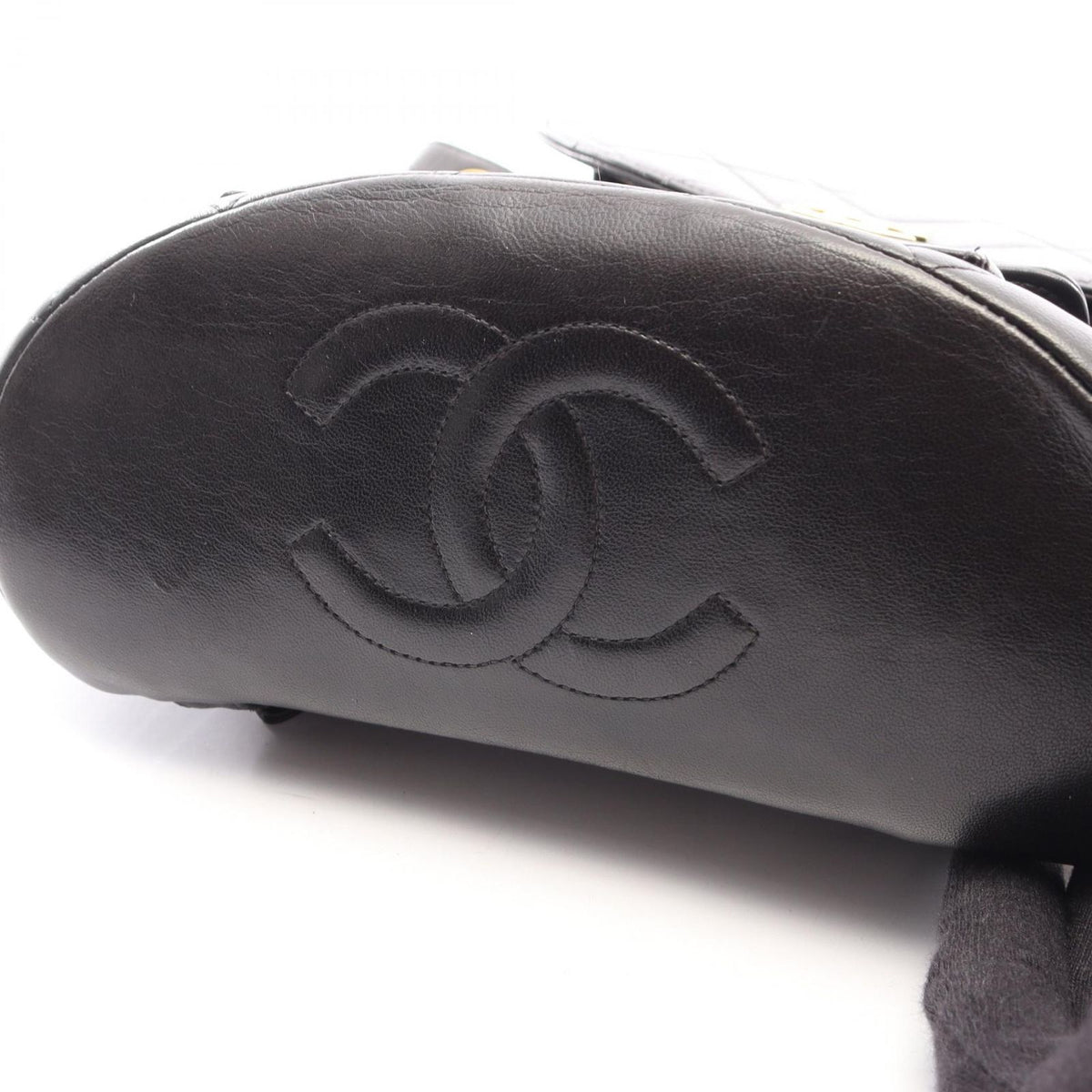 Chanel Backpack Quilted Turnlock Chain Black Lambskin Double — view 6