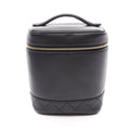 Chanel Handbag Bicolor Black Leather Vertical Vanity