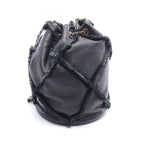 Chanel Shoulder Bag CC Logo Fringe Black Lambskin — view 2