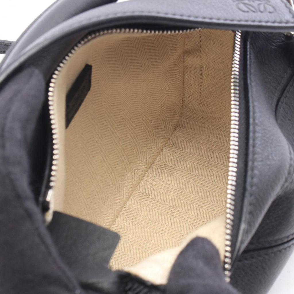 Loewe Handbag Hammock Drawstring Bag Mini 2-Way Black Leather Puzzle — view 3