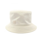 Hermes Hat Red H-cut Bucket Hat Cream Cotton