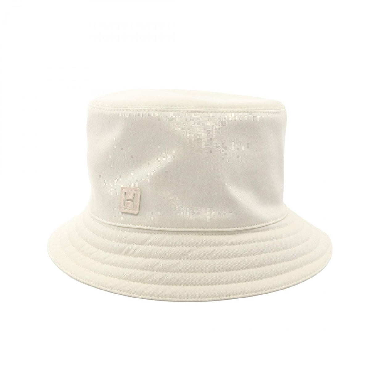 Hermes Hat Red H-cut Bucket Hat Cream Cotton