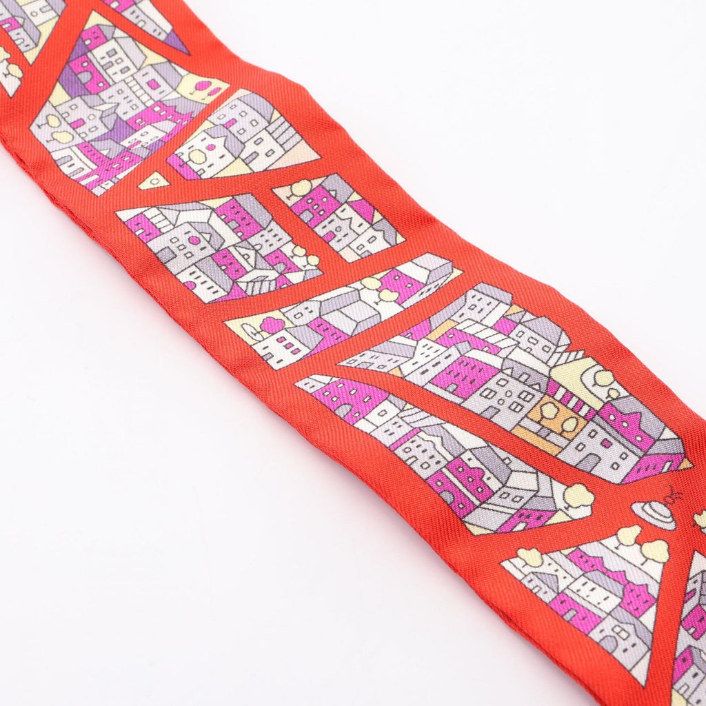 Hermes Scarf Twilly Rive Droite Gauche Ribbon Silk — view 6