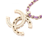 Chanel Necklace CC Logo Leather — view 2