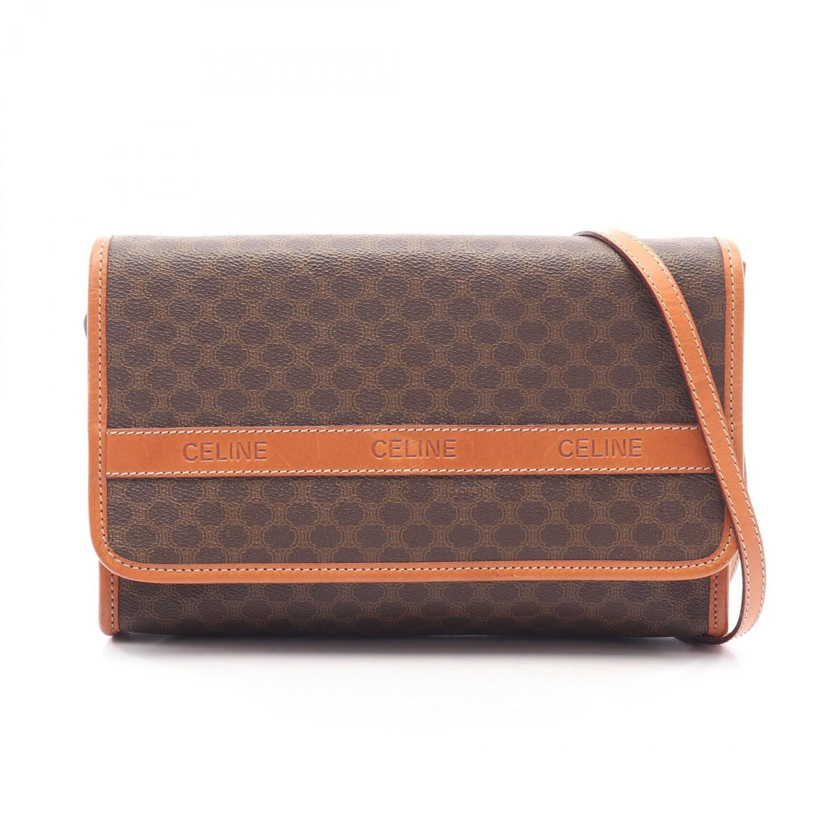 Celine Shoulder Bag Macadam Leather 2-Way