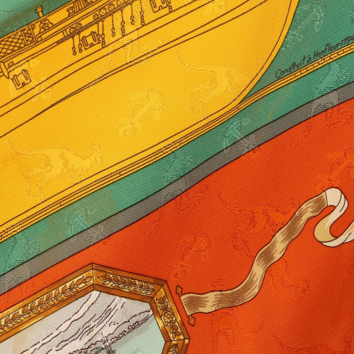 Hermes Scarf Carre 90 le Geographe Orange Silk — view 5