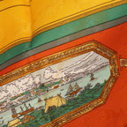 Hermes Scarf Carre 90 le Geographe Orange Silk — view 4