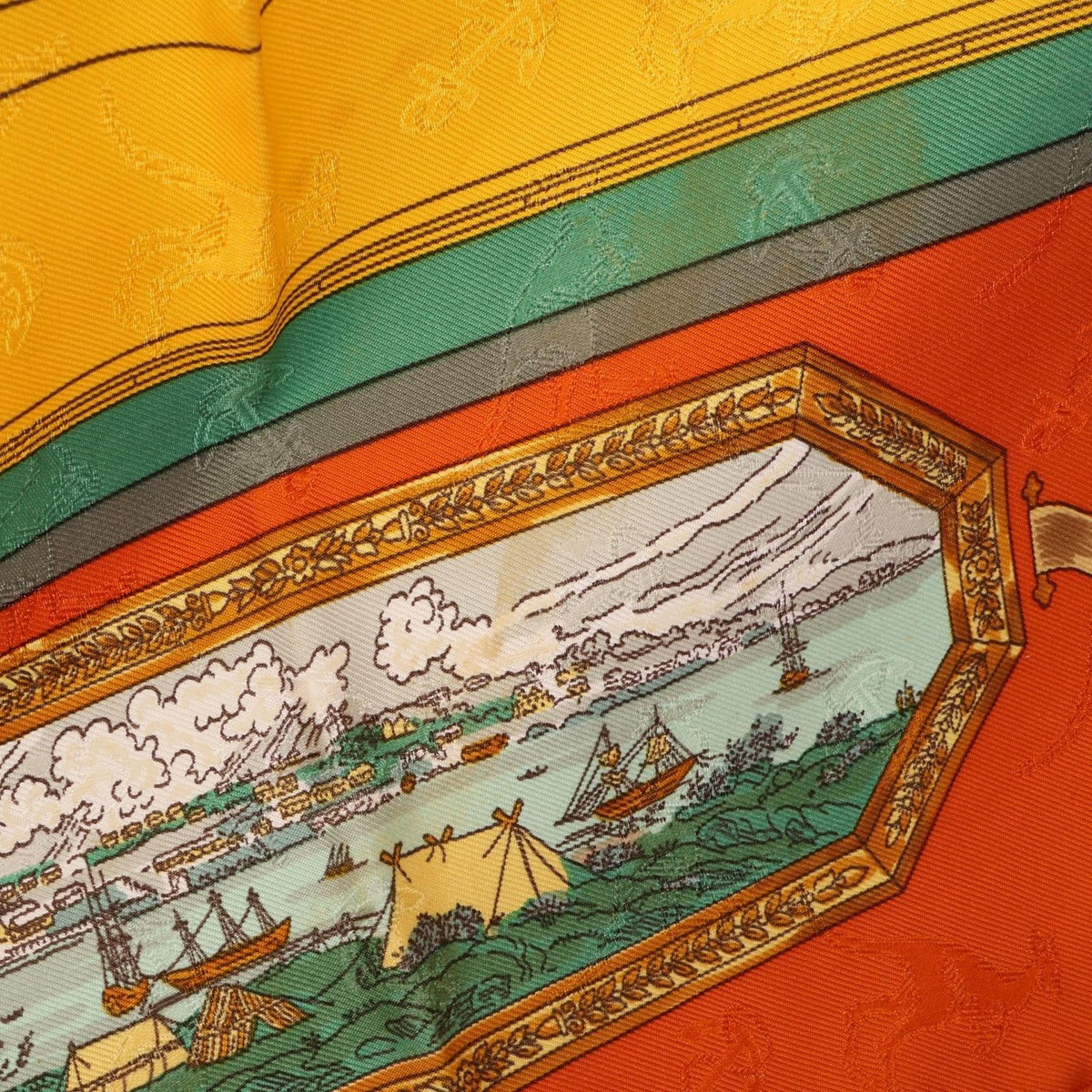 Hermes Scarf Carre 90 le Geographe Orange Silk — view 4