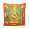 Hermes Scarf Carre 90 le Geographe Orange Silk