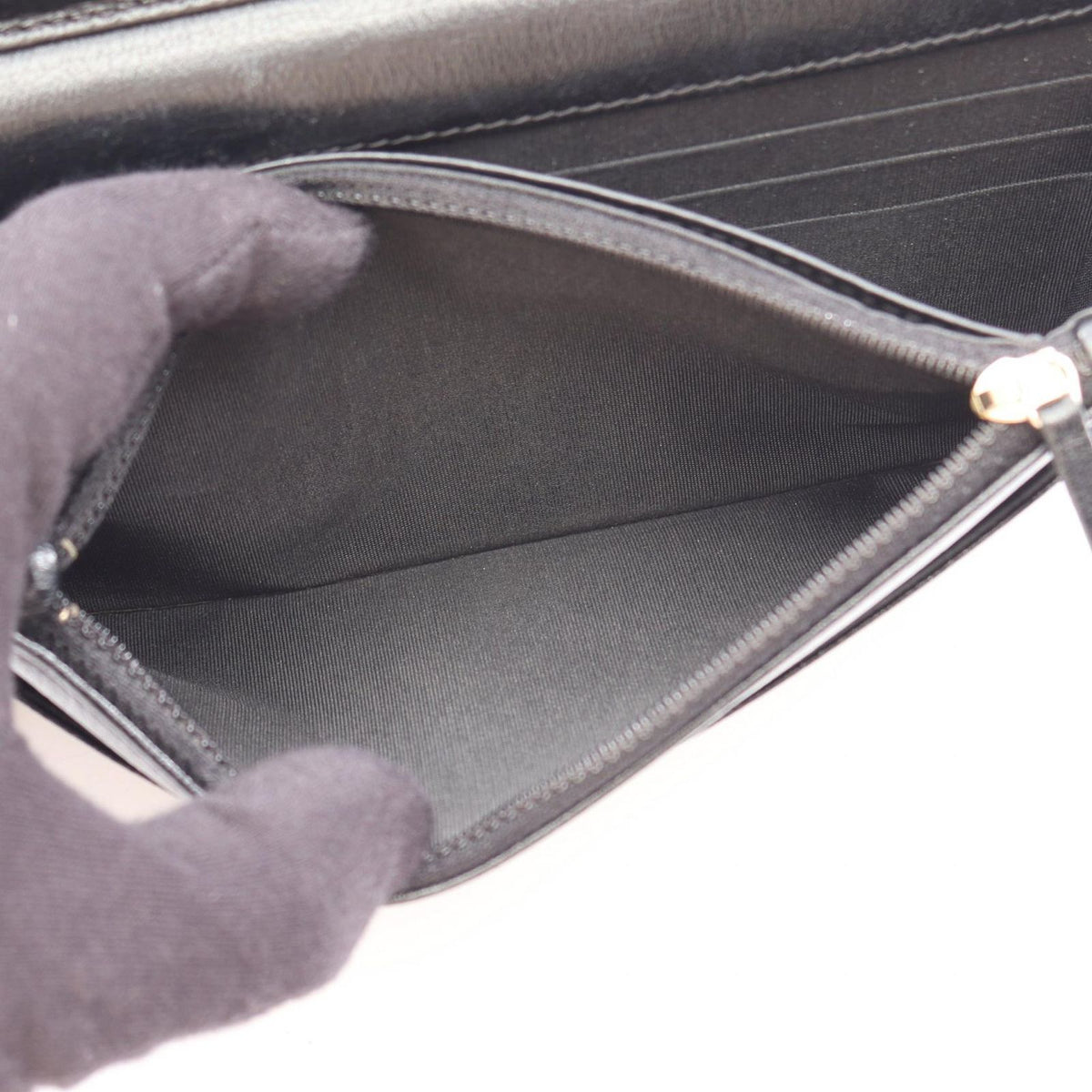 Chanel Shoulder Bag Quilted Studs Black Leather Chain Wallet — view 4