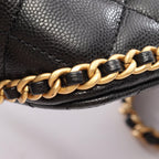 Chanel Backpack Quilted Camellia Black Caviar Leather Chain — view 7