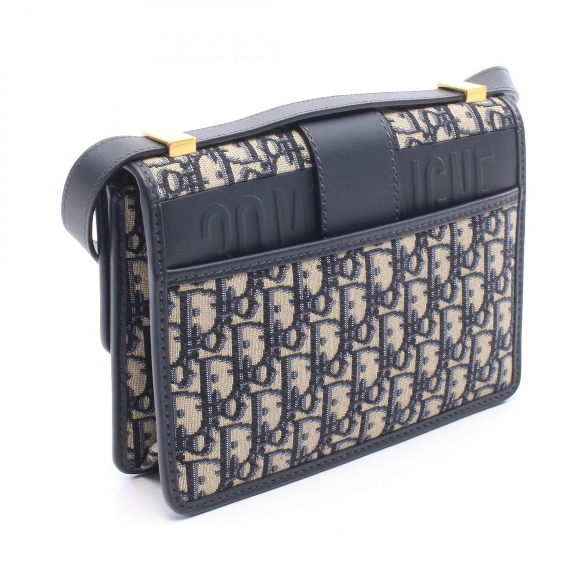 Dior Shoulder Bag 30 Montaigne Navy Ivory Canvas Leather Oblique — view 2