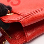 Chanel Shoulder Bag Logo Red Caviar Leather Chain — view 8