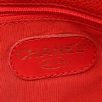 Chanel Shoulder Bag Logo Red Caviar Leather Chain — view 4