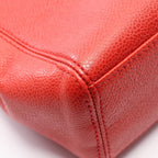 Chanel Shoulder Bag Logo Red Caviar Leather Chain — view 7