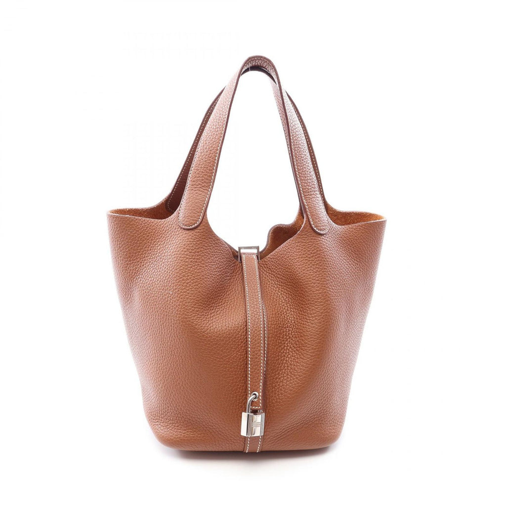 Hermes Handbag Picotin Lock MM Gold Leather