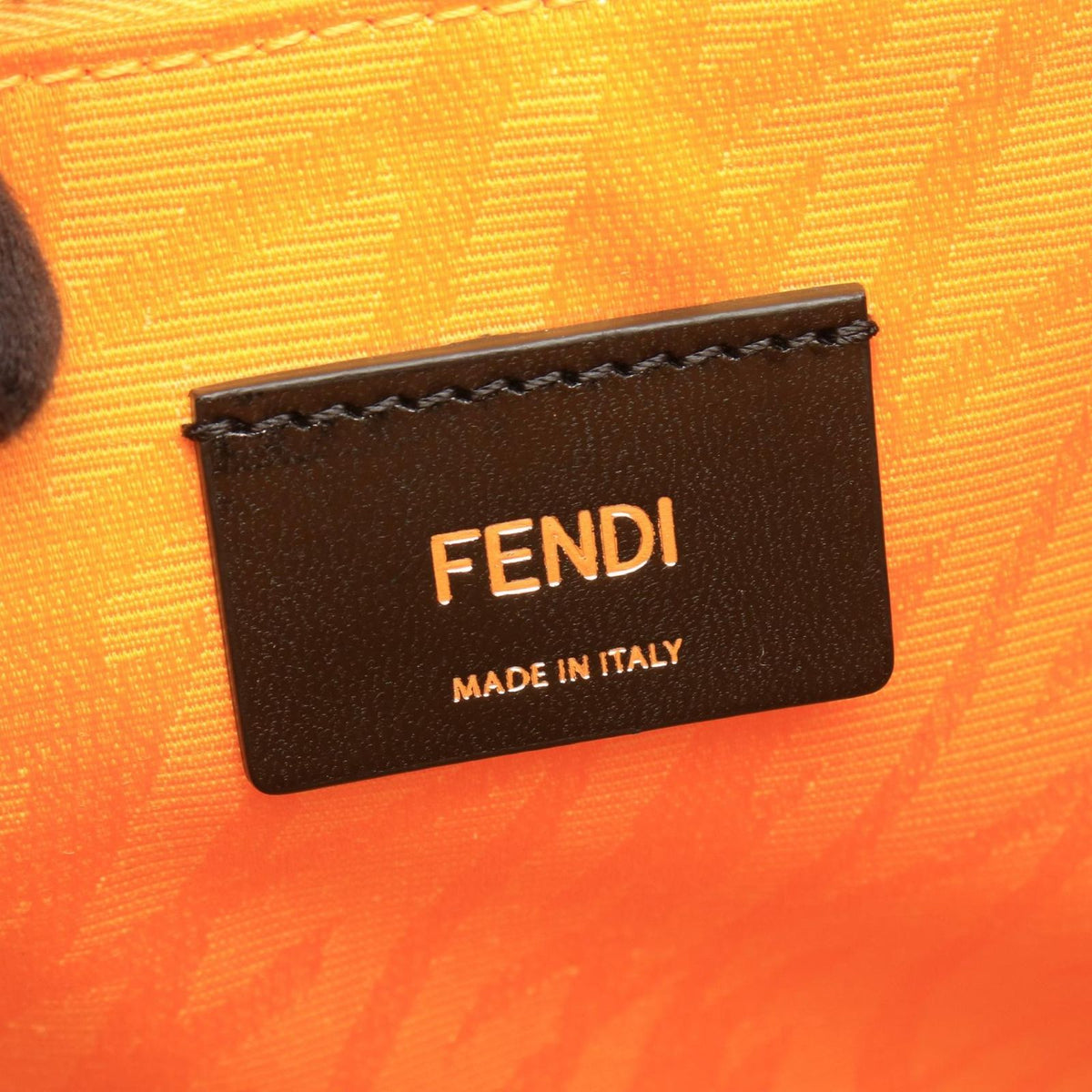 Fendi Tote Bag Black White Leather Big Logo Fish — view 4