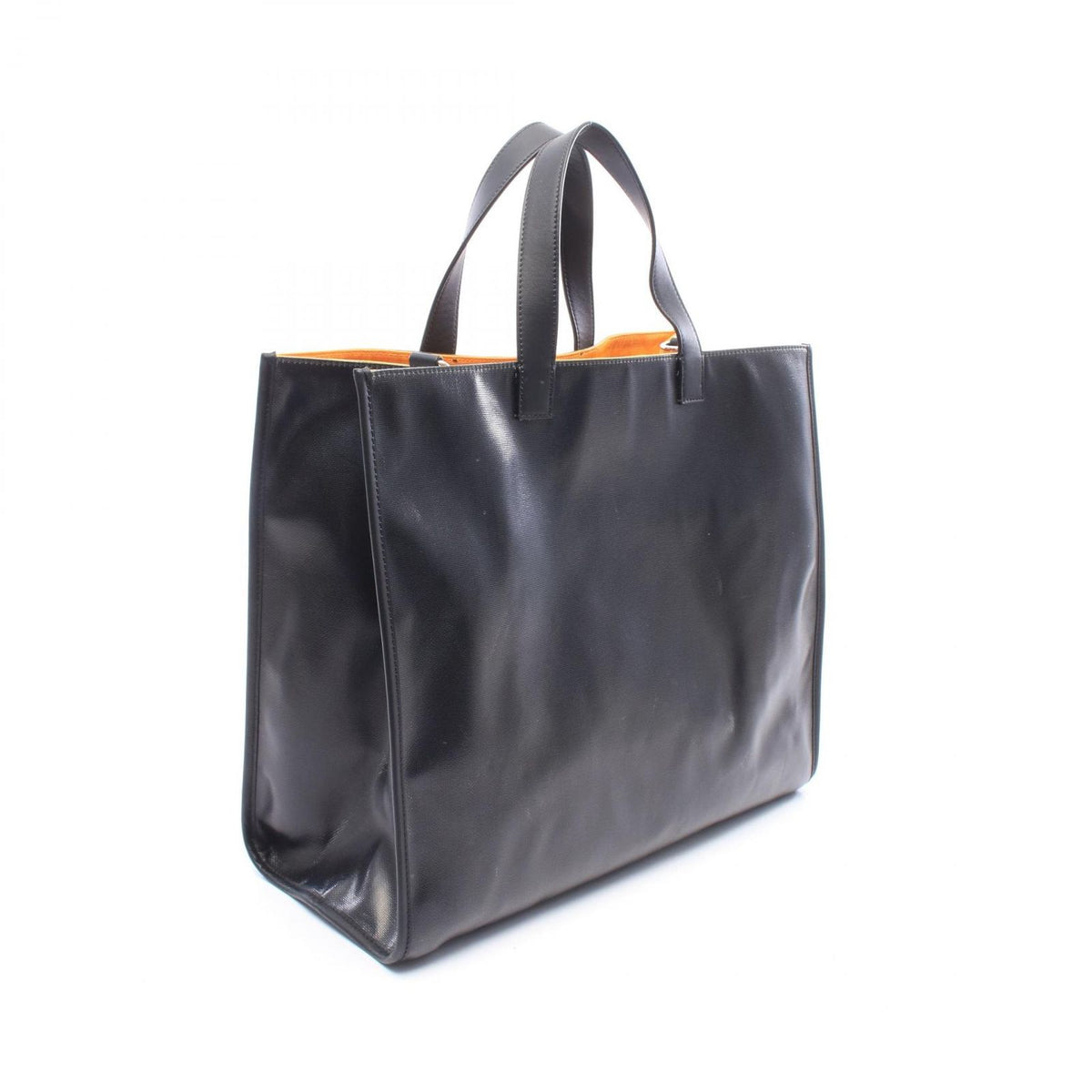 Fendi Tote Bag Black White Leather Big Logo Fish — view 2