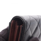 Chanel Trifold Wallet Quilted Black Caviar Leather — view 8