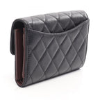 Chanel Trifold Wallet Quilted Black Caviar Leather — view 2