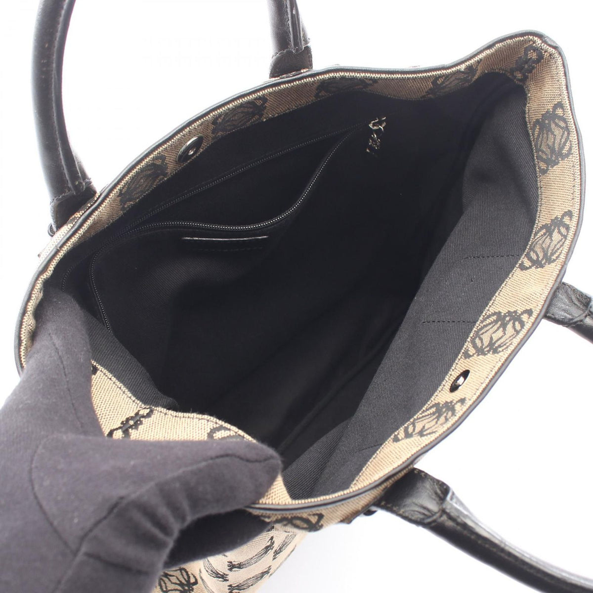 Loewe Tote Bag Anagram Canvas Leather — view 3