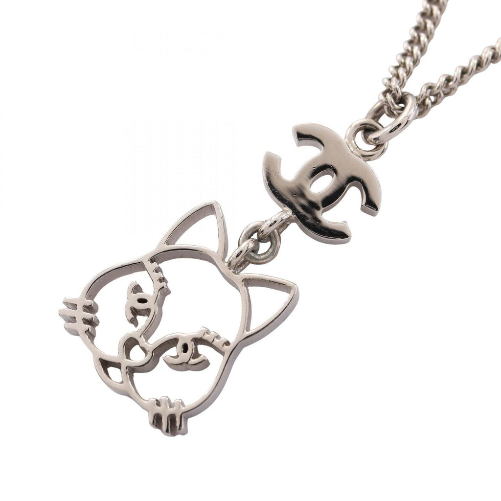 Chanel Necklace CC Logo Cat Silver — view 2