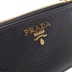 Prada Card Case Black Leather Coin Holder — view 6