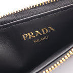Prada Card Case Black Leather Coin Holder — view 4