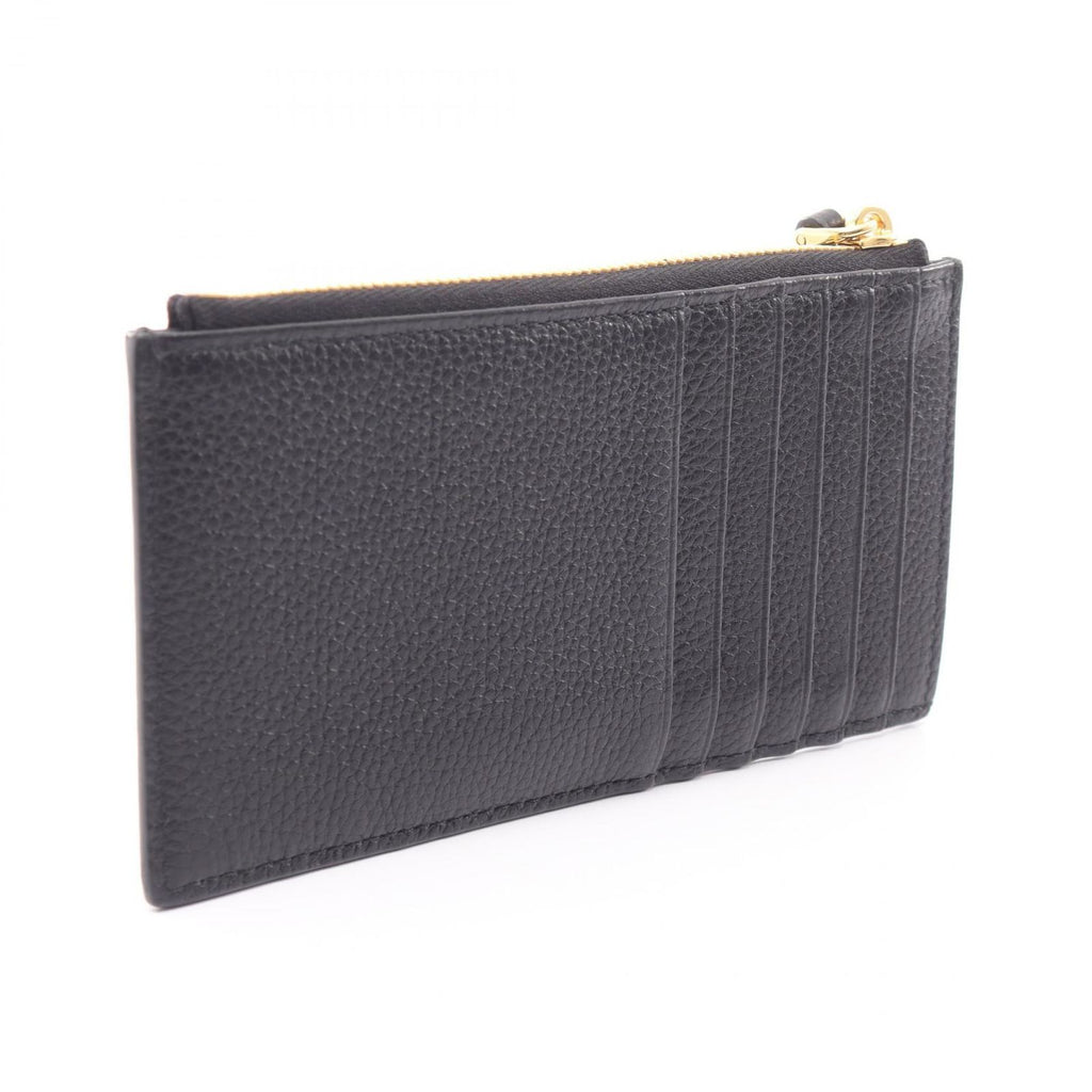 Prada Card Case Black Leather Coin Holder — view 2
